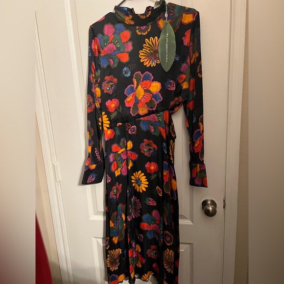 FARM Rio Dresses & Skirts - FARM Rio Black Dress with Colorful Floral Design